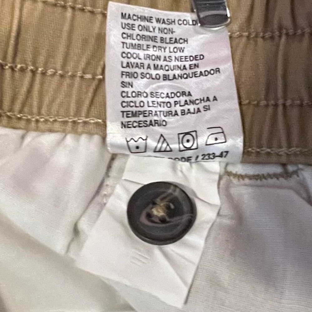 IRON CO Mens Khaki Elastic‎ Waist Drawstring Casual Shorts Size XL - Picture 7 of 7
